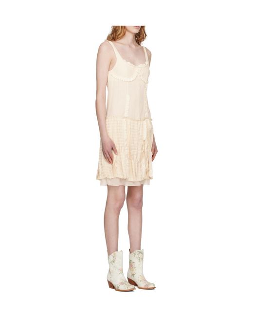 OPEN YY Natural Pleated Dress