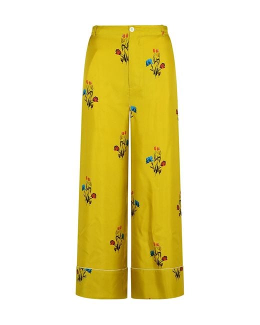 Marni Yellow Mustard Silk Pants
