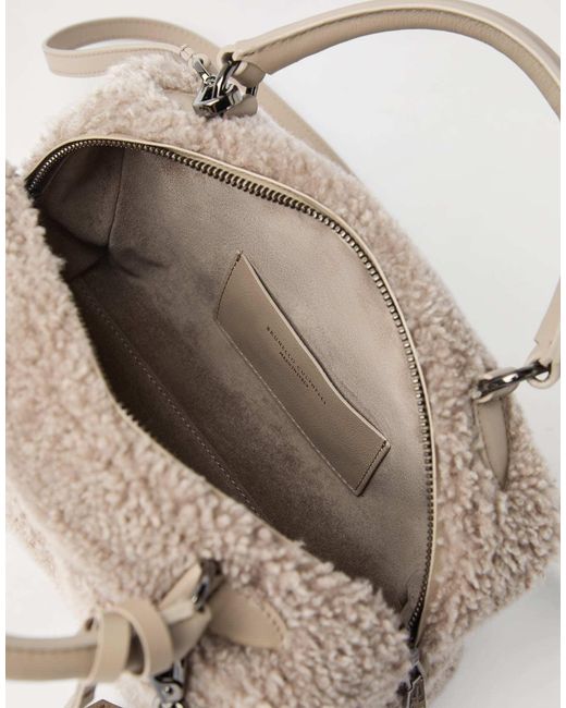 Brunello Cucinelli Natural Small Boston Explorer Bag