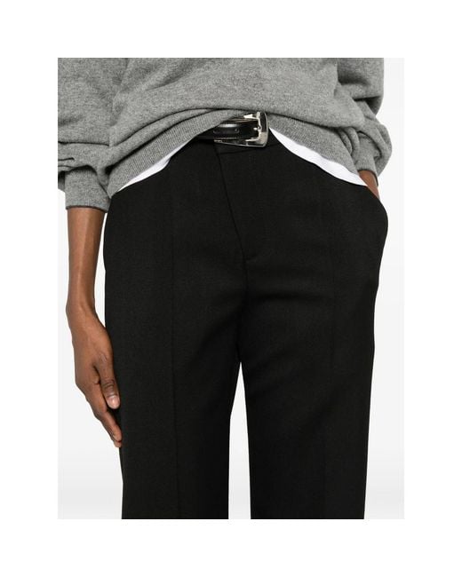 Brunello Cucinelli Black Pressed-Crease Straight-Leg Trousers