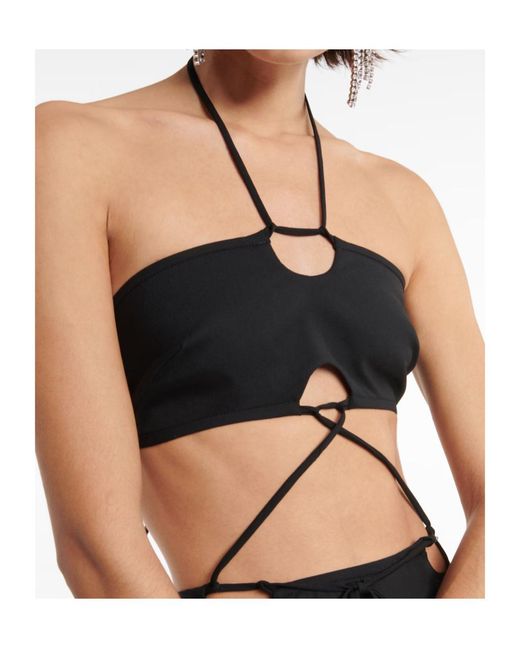 Christopher Esber Black Hollow-Out Tie-Up Dress
