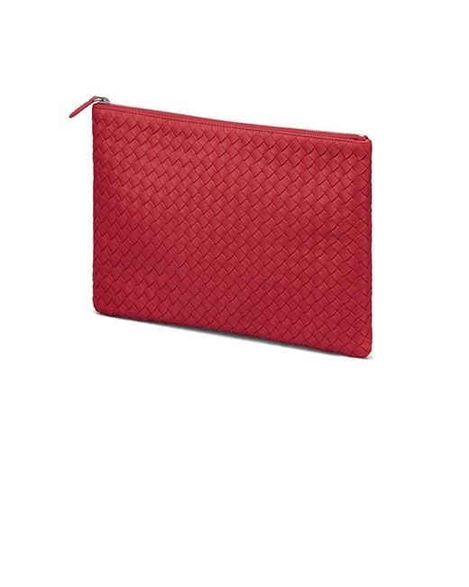 Bottega Veneta Red Weave Zipper Handbag for men