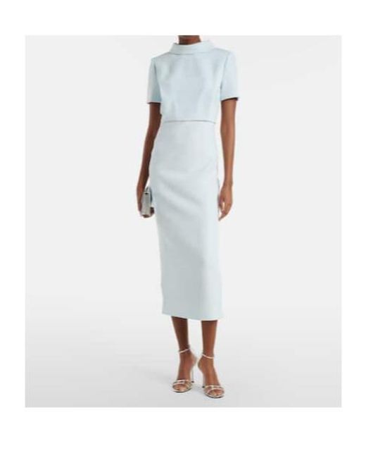 Roland Mouret White Crêpe Midi Dress
