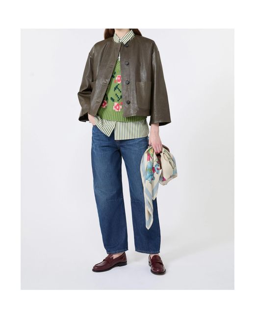 Weekend by Maxmara Green Knitted Floral Sweater Vest