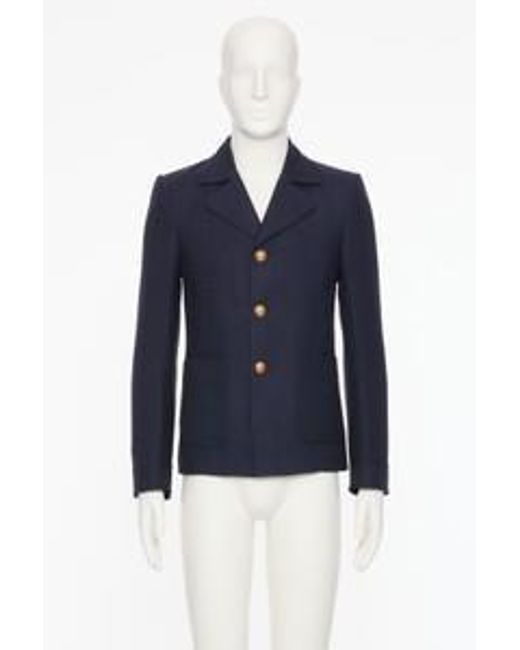 Valentino Blue Button-Up Long-Sleeved Jacket for men