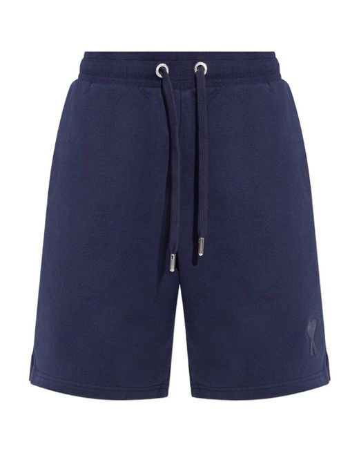 AMI Blue Drawstring Track Shorts for men