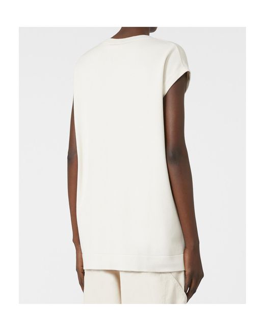 Weekend by Maxmara White Viscose Yarn Gilet