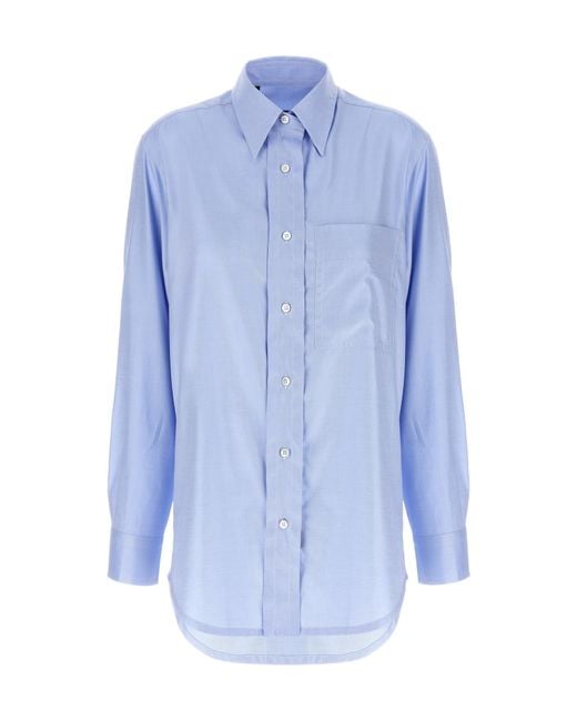 Brioni Blue Buttoned Long-Sleeved Shirt