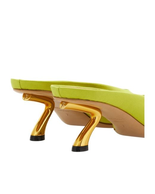 Ferragamo Yellow Ferragamo S-Shaped Heel Mules