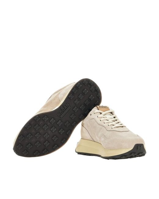 Hogan White H641 Lace-Up Sneakers