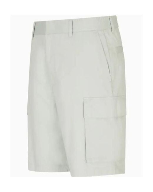 ARMANI EXCHANGE Gray Twill Cargo Shorts for men