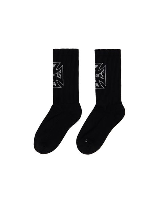 Vetements Black Biker Cross Logo Mid-Calf Socks for men