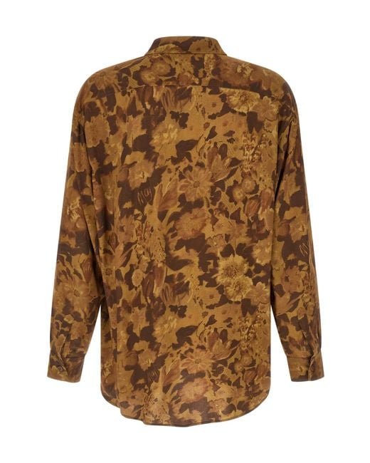 Magliano Brown Dried Flower Oversized Shirt for men