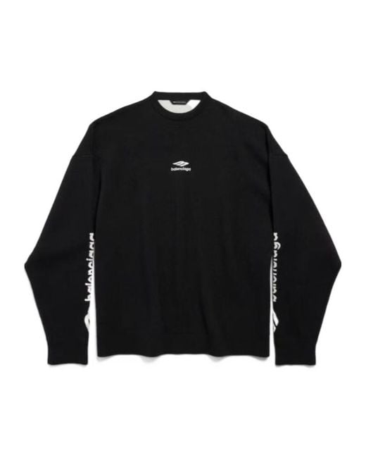 Balenciaga Black 3B Sports Icon Ski Crewneck for men