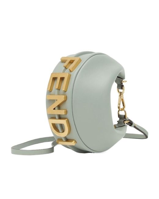 Fendi Gray Graphy Mini Shoulder Bag