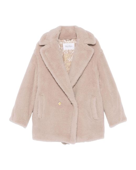 Max Mara Natural Cuba Double-Breasted Long-Sleeved Coat