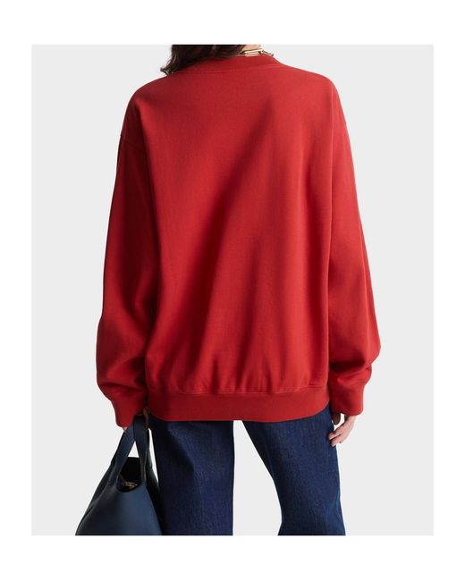 Sporty & Rich Red Appliqu Sweatshirt