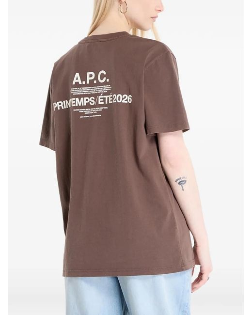A.P.C. Brown Crew-Neck T-Shirt for men