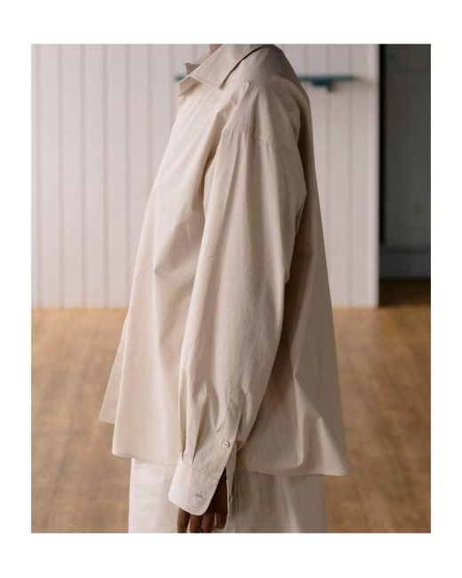Baserange White Claude Striped Shirt