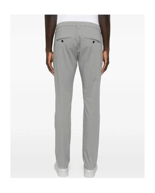 Dondup Gray Gaubert Turn-Up Hem Pants for men