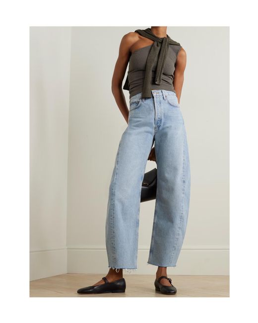Agolde Blue High Waist Denim Trousers