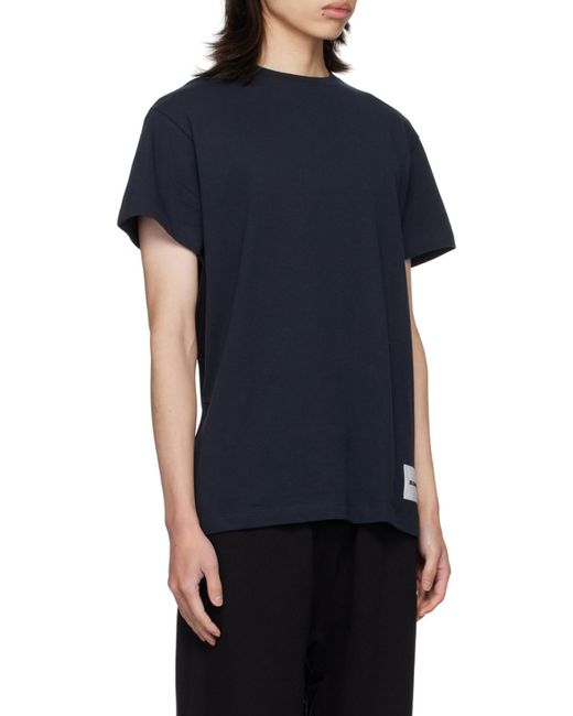 Jil Sander Blue Logo Patch Crewneck Pack Of Three T-Shirt for men