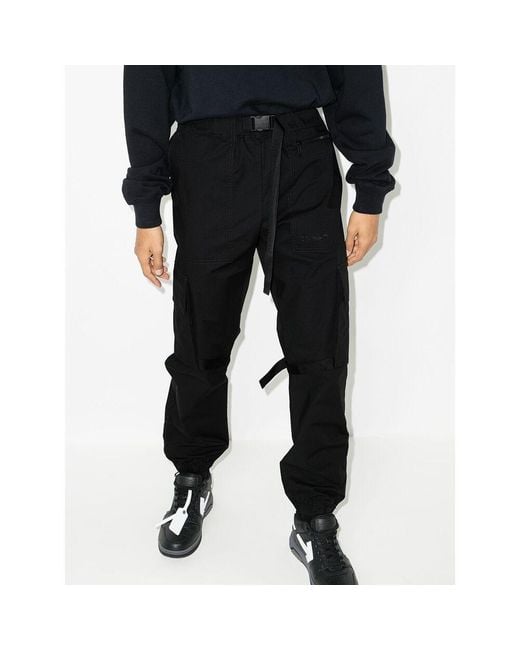 Off-White c/o Virgil Abloh Black Diag-Stripe Ripstop Cargo Trousers for men