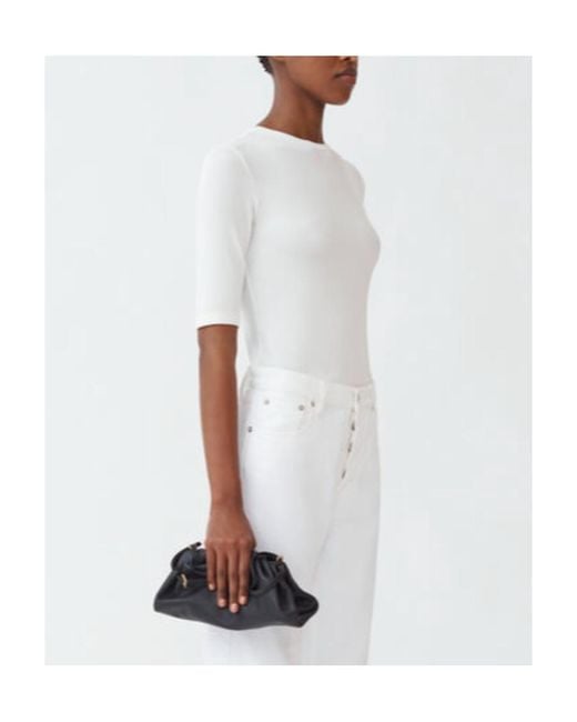 Fabiana Filippi White Cut-Out Crewneck Ribbed Top