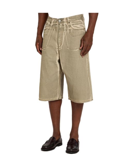 Acne Natural Two-Tone Denim Shorts for men