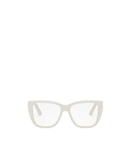 Dior White Eyewear Square Frame Glasses for men
