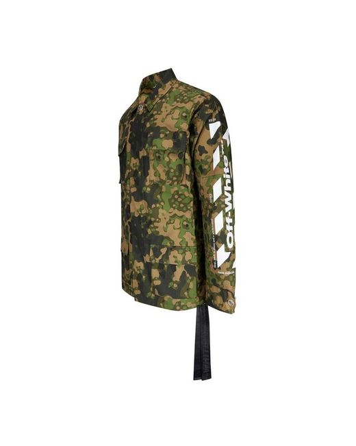 Off-White c/o Virgil Abloh Green Camouflage Printed Casual Jacket for men