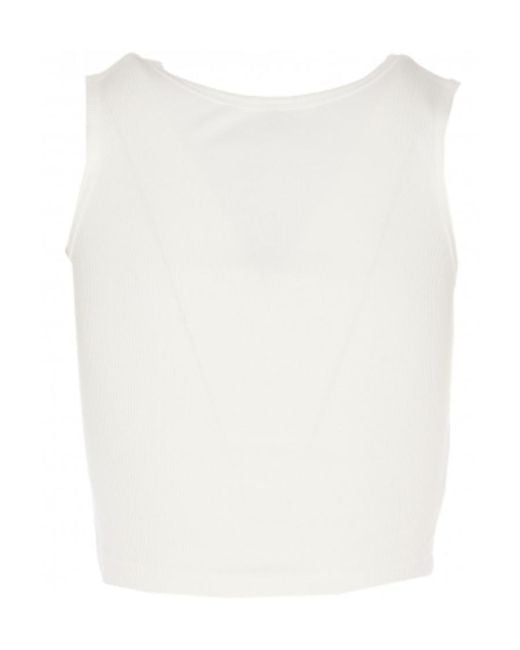 R13 White Destroyed Cropped Tank Top