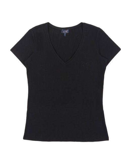 Armani Jeans Black V-Neck Short-Sleeved T-Shirt