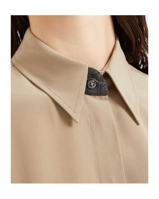 Brunello Cucinelli Natural Conceal Fastened Shirt