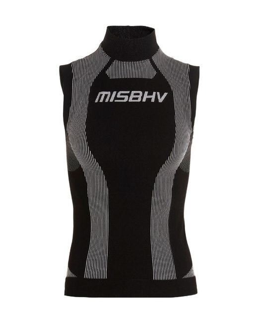 M I S B H V Black Sport Knitted Tank Top for men