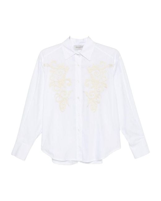ERMANNO FIRENZE White Embroidered Classic Shirt