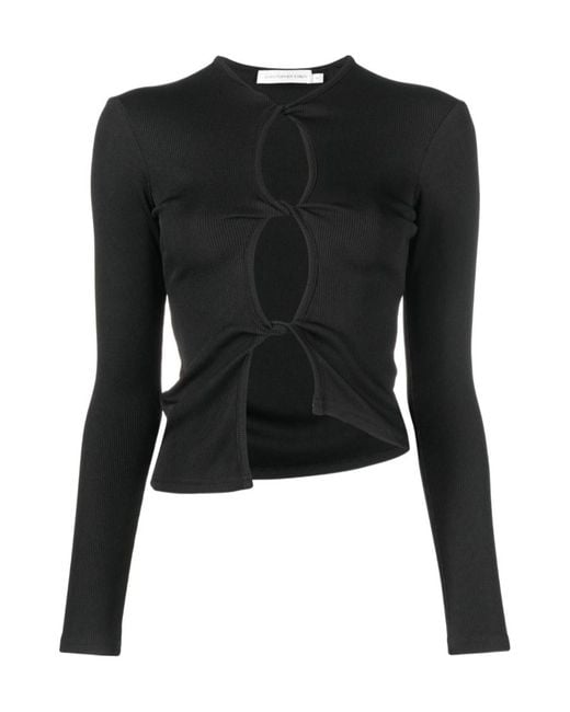 Christopher Esber Black Twisted-Effect Cut-Out Top