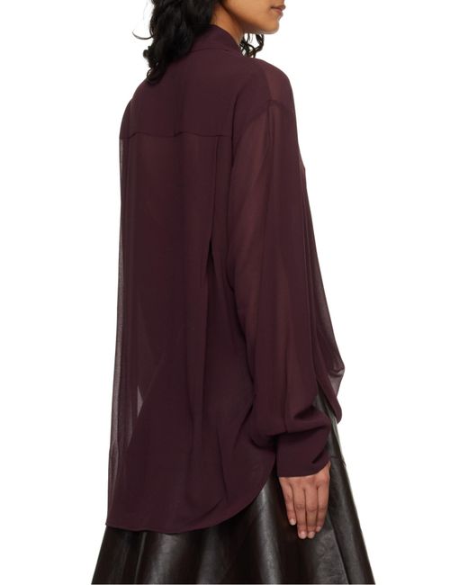 Frankie Shop Purple Sheer Long Sleeve Shirt