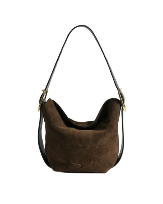 Zadig & Voltaire Gray Baby Jane Suede Crossbody Bag