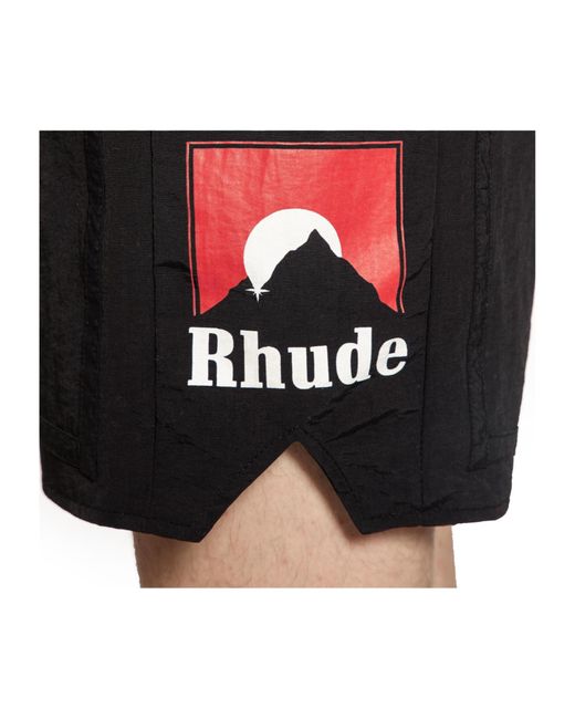 Rhude Black Moonlight Logo Shorts for men