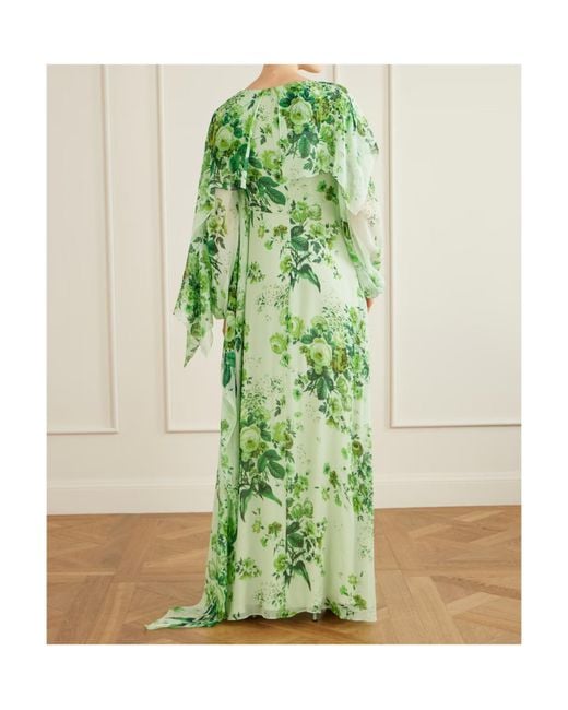 Erdem Green Printed Dress