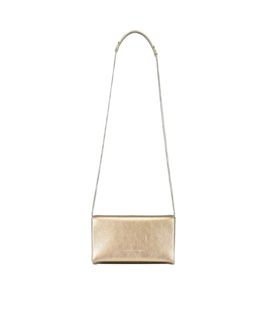 Brunello Cucinelli White Metallic-Leather Crossbody Bag