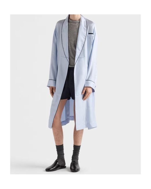 Prada Blue Silk Robe for men