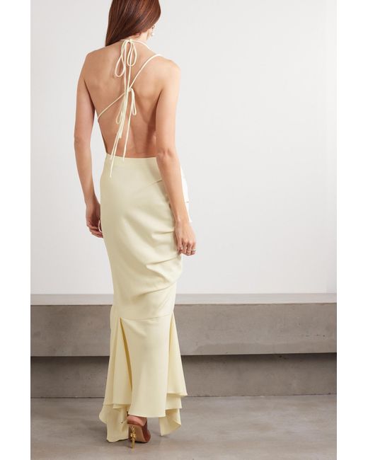 A.W.A.K.E. MODE White Printed Stretch Crepe Gown