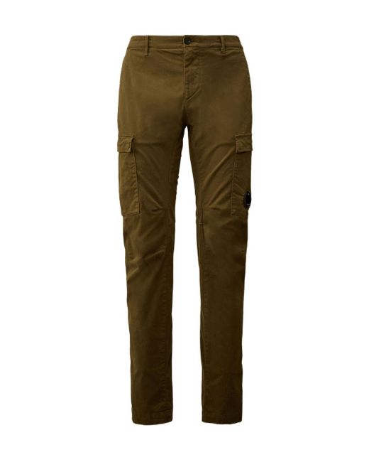 C P Company Green Cargo Pocket-Detail Trousers for men