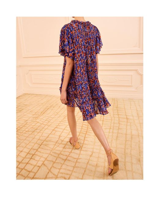 Ulla Johnson Purple Short-Sleeved Dress