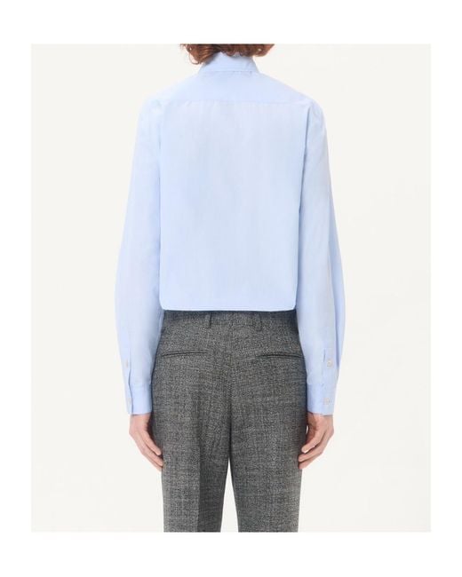Valentino Blue Vlogo Long-Sleeve Shirt for men