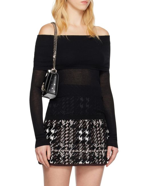 Burberry Black Ribbed-Knit Off-Shoulder Top