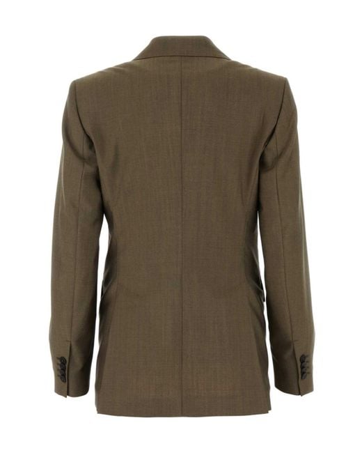 Max Mara Green Single-Breasted Long-Sleeved Blazer