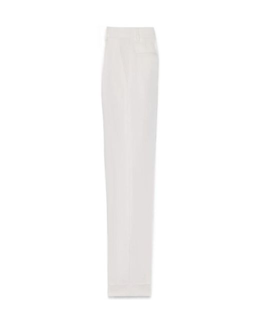 Saint Laurent White Wool Tailored Trousers